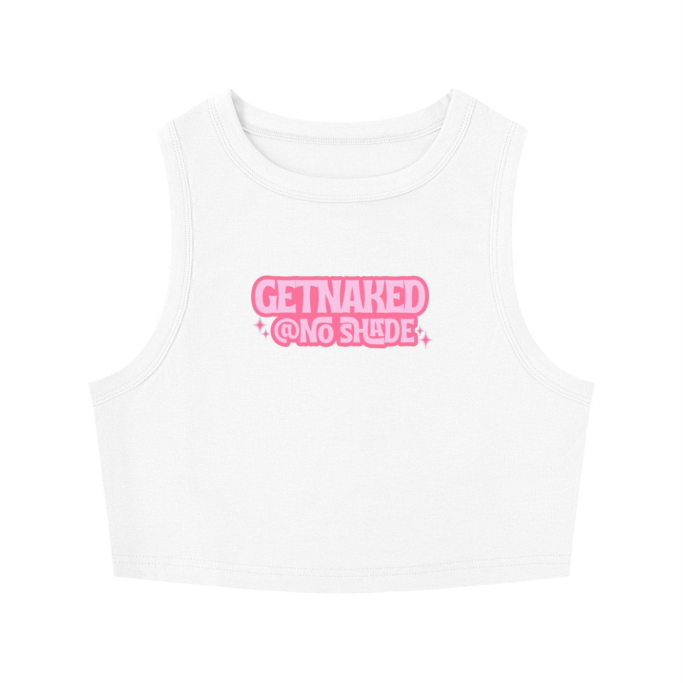 Get Naked @ No Shade White Cropped Tank