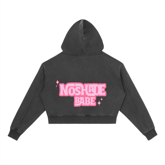 No Shade Babe Black Cropped Hoodie